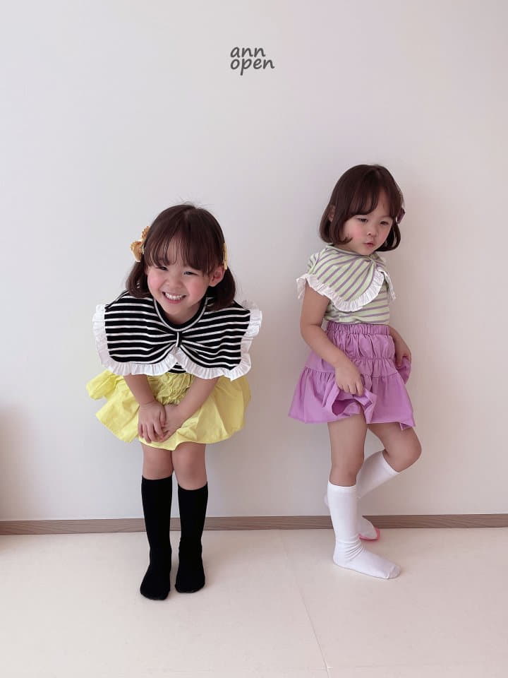 Ann Open - Korean Children Fashion - #designkidswear - Momo Stripes Ribbon Tee - 3
