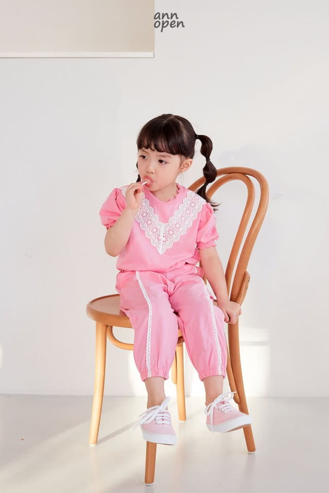 Ann Open - Korean Children Fashion - #discoveringself - Macaroon Lace Tee - 8