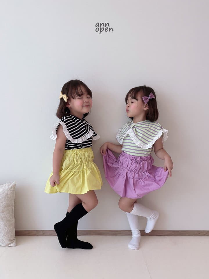 Ann Open - Korean Children Fashion - #fashionkids - Momo Stripes Ribbon Tee - 5