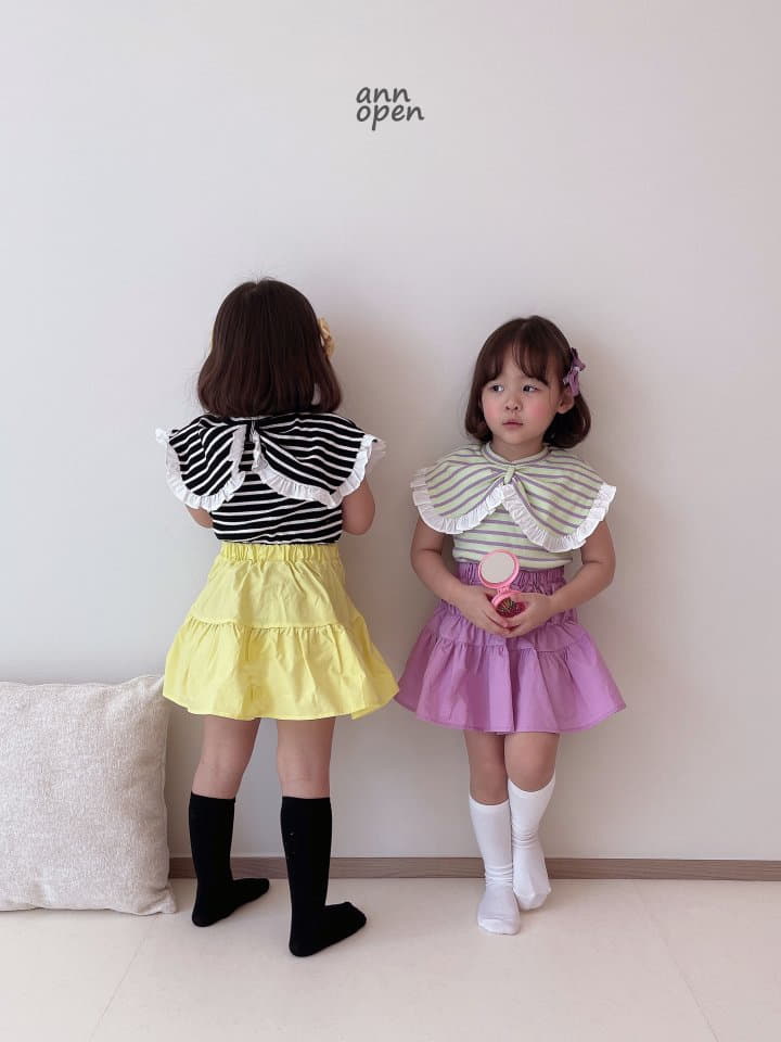 Ann Open - Korean Children Fashion - #kidsshorts - Momo Stripes Ribbon Tee - 6