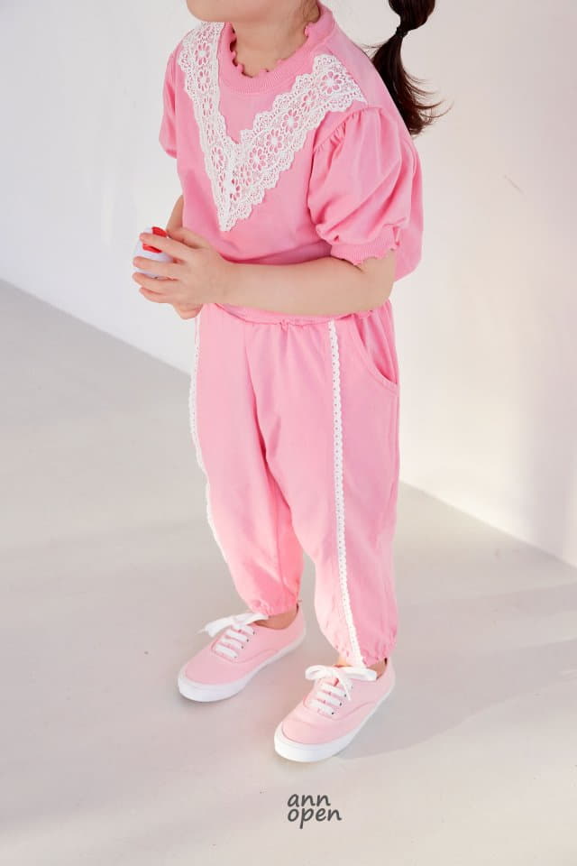 Ann Open - Korean Children Fashion - #kidsstore - Macaroon Lace Pants - 6