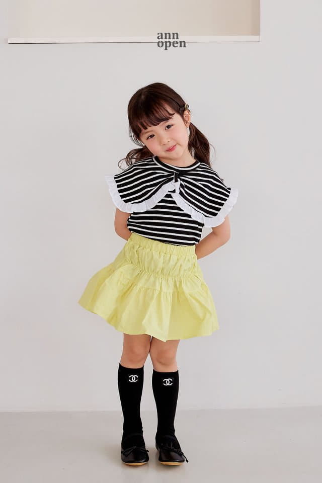 Ann Open - Korean Children Fashion - #kidzfashiontrend - Momo Stripes Ribbon Tee - 8