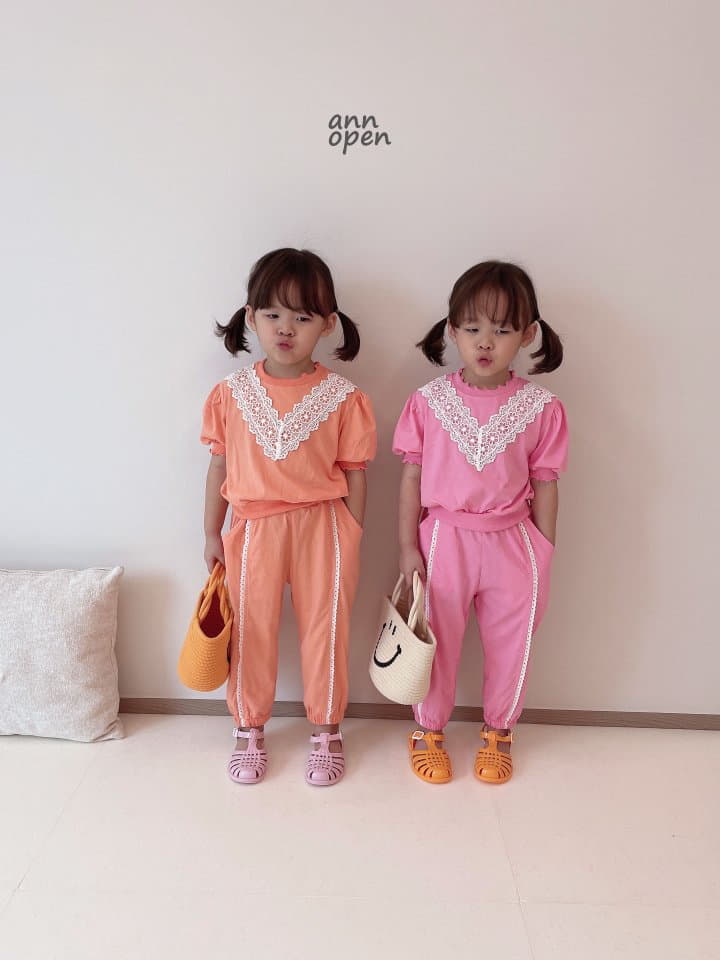 Ann Open - Korean Children Fashion - #magicofchildhood - Macaroon Lace Tee