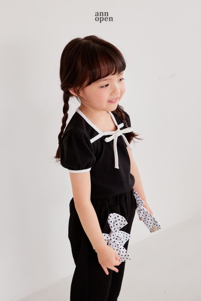 Ann Open - Korean Children Fashion - #minifashionista - Jenny Ribbon Tee - 4