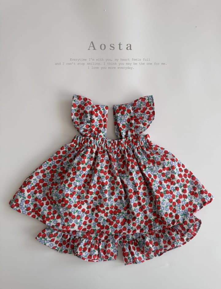 Aosta - Korean Children Fashion - #littlefashionista - Circle Strawberry Blouse - 10