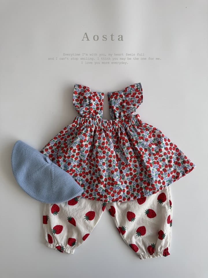 Aosta - Korean Children Fashion - #magicofchildhood - Circle Strawberry Blouse - 11