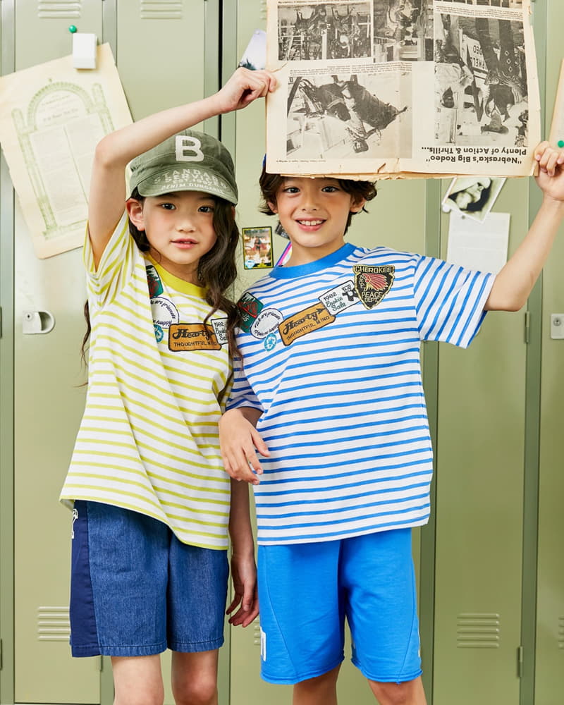 Apple Smile - Korean Children Fashion - #childofig - Mark Stripes Tee