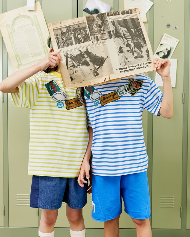 Apple Smile - Korean Children Fashion - #childrensboutique - Mark Stripes Tee - 2