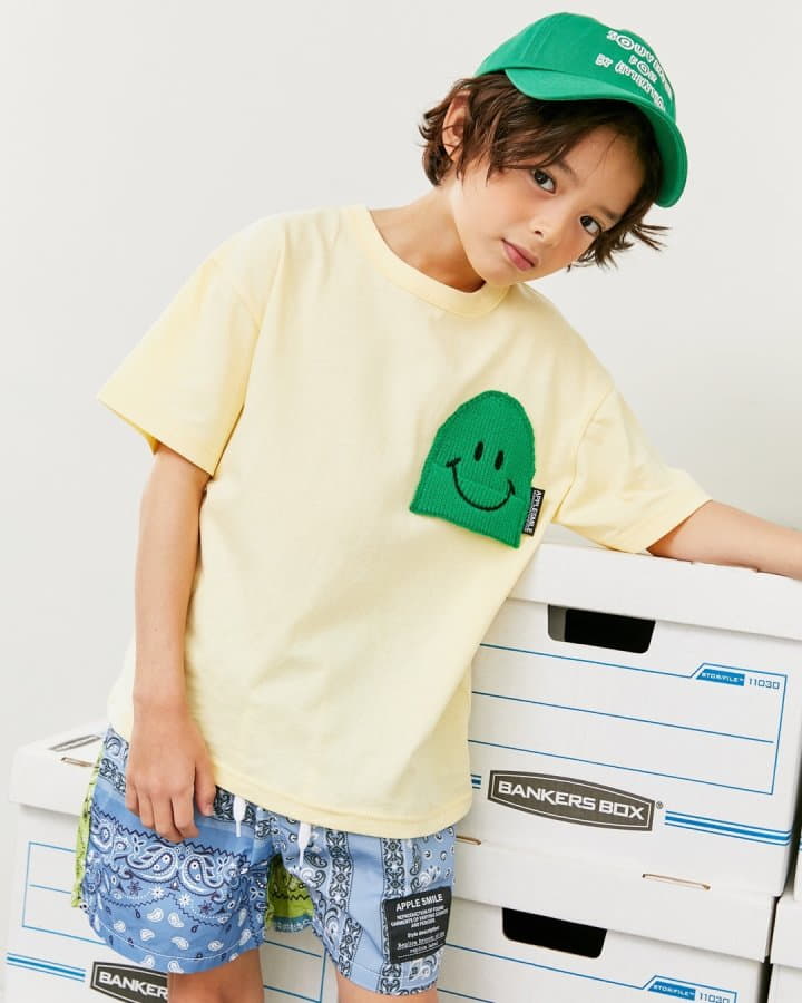 Apple Smile - Korean Children Fashion - #fashionkids - Knit Hat Tee - 7