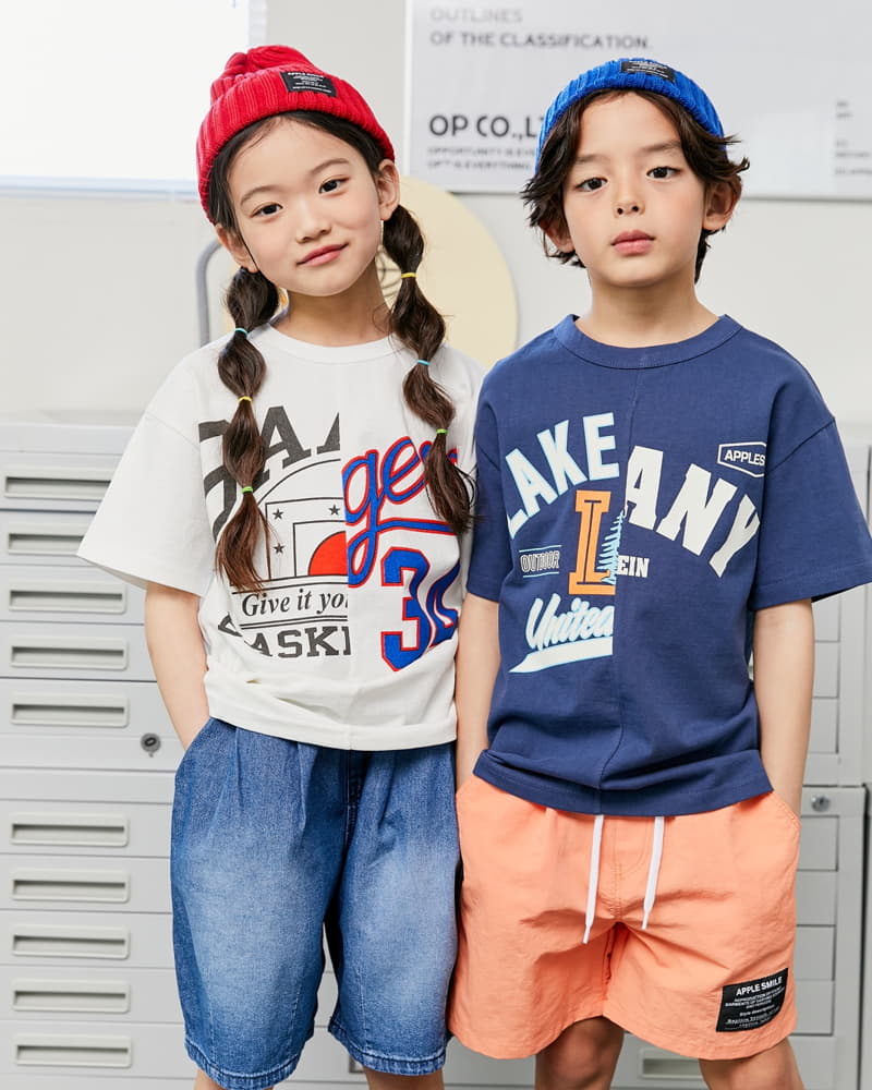 Apple Smile - Korean Children Fashion - #kidsshorts - Half Half Tee - 7