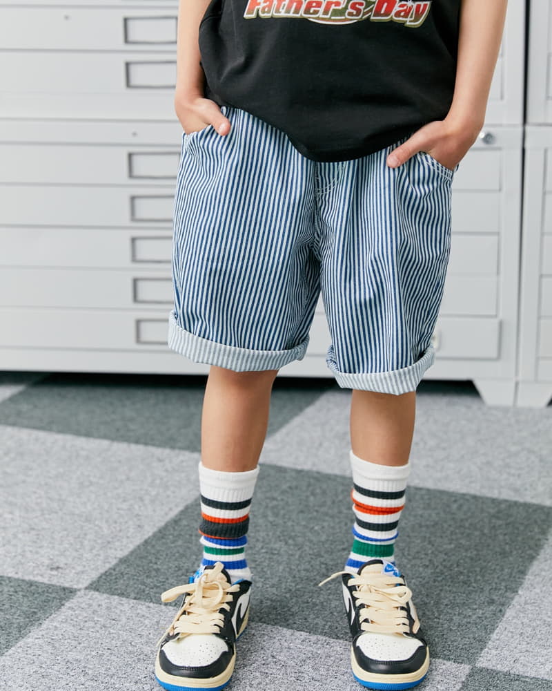 Apple Smile - Korean Children Fashion - #minifashionista - Stripes Jeans - 2
