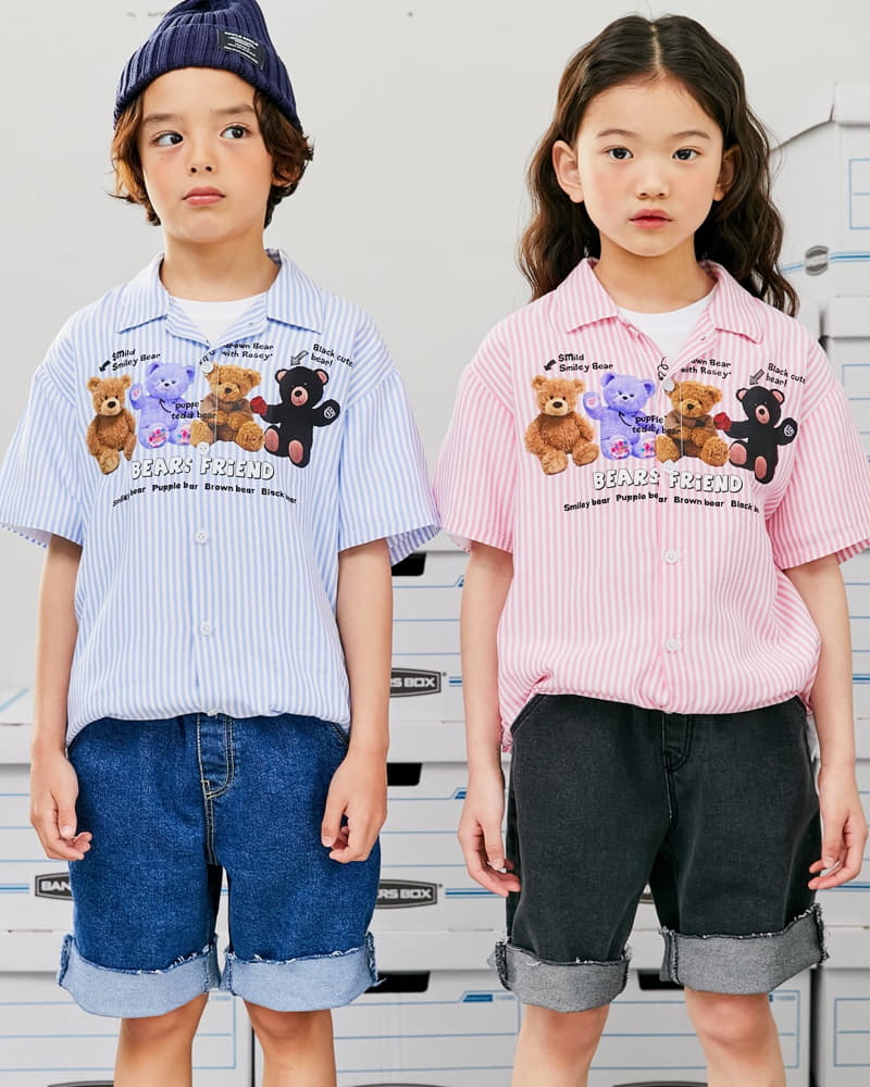 Apple Smile - Korean Children Fashion - #minifashionista - Bear Shirt - 4