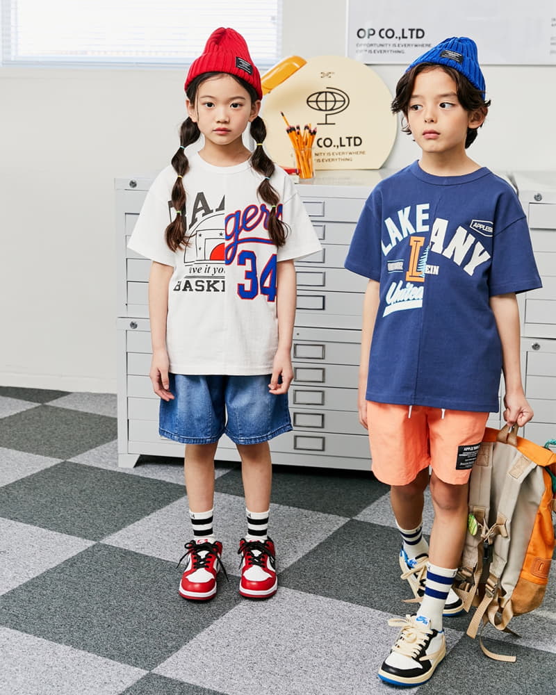 Apple Smile - Korean Children Fashion - #stylishchildhood - Half Half Tee