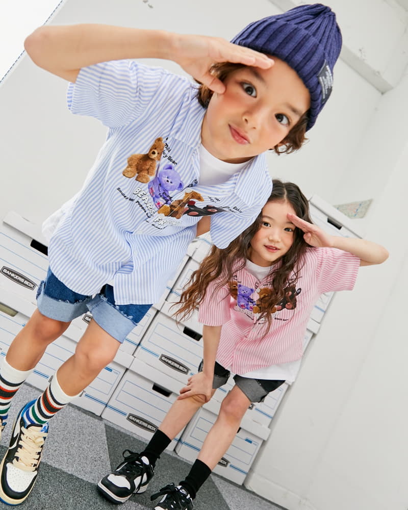 Apple Smile - Korean Children Fashion - #todddlerfashion - Bear Shirt - 5