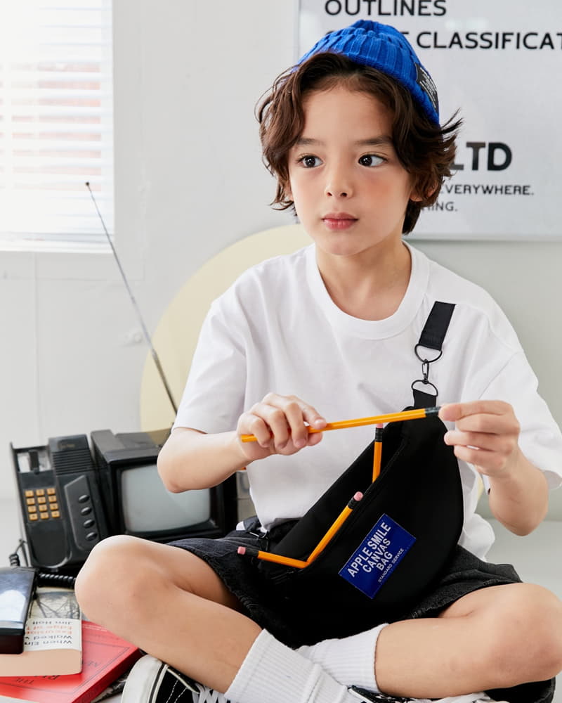 Apple Smile - Korean Children Fashion - #toddlerclothing - Canvers Bag Tee - 3