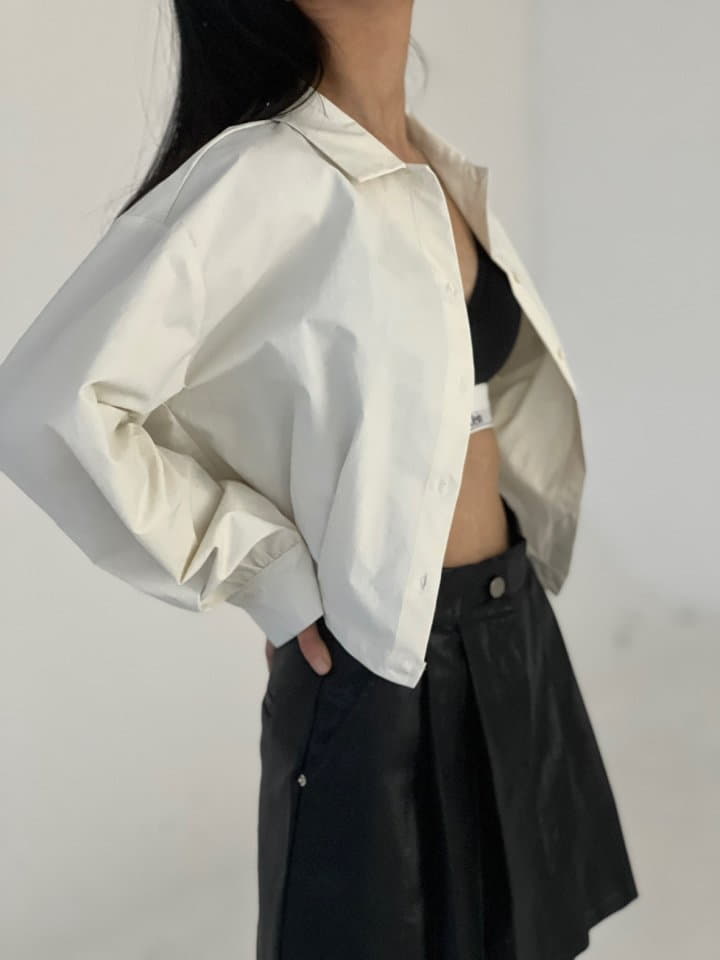 Atpz - Korean Women Fashion - #momslook - 2 Way Crop Shirt - 3