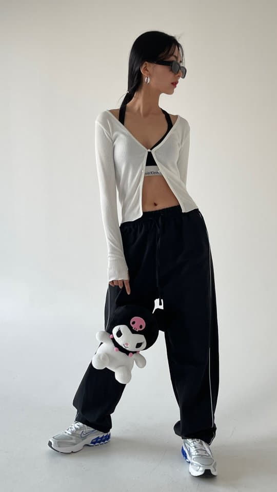 Atpz - Korean Women Fashion - #womensfashion - Pearl Button Cardigan Top - 4