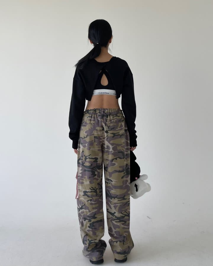 Atpz - Korean Women Fashion - #momslook - 2 Way Crop Sweatshirt - 4