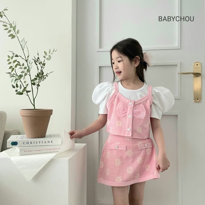 Babychou - Korean Children Fashion - #Kfashion4kids - Daisy Top Bottom Set - 8