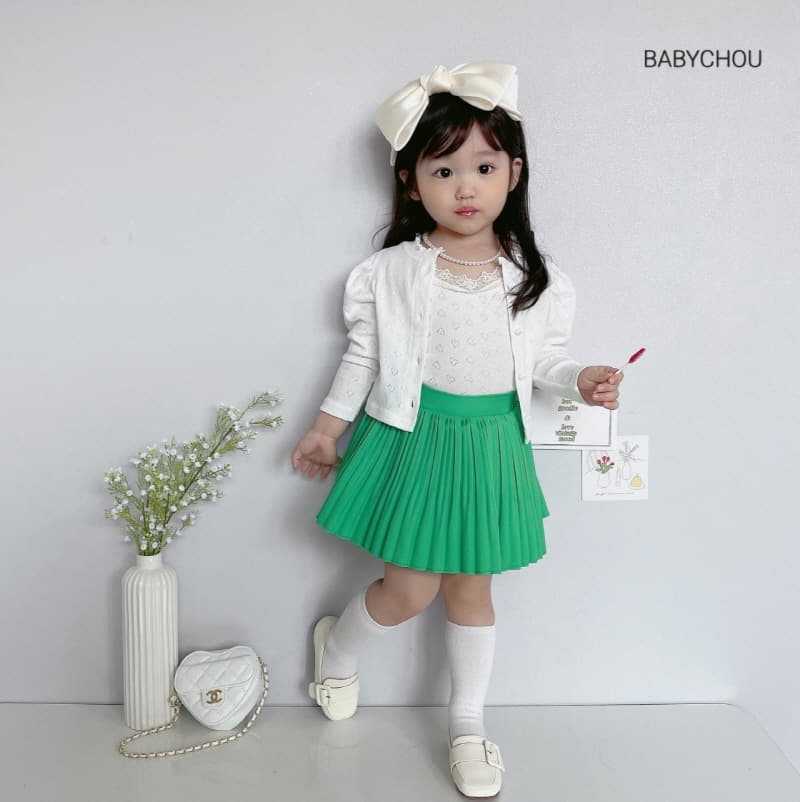 Babychou - Korean Children Fashion - #Kfashion4kids - Heart Cardigan Set - 6