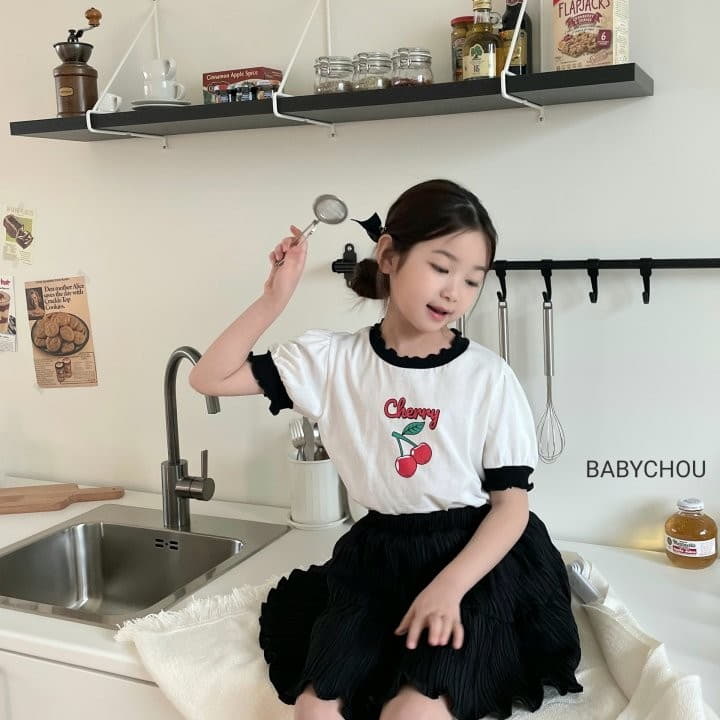 Babychou - Korean Children Fashion - #childofig - Cherry Puff Tee - 5