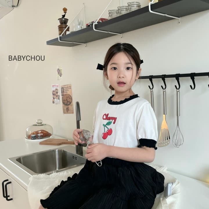 Babychou - Korean Children Fashion - #childofig - Cherry Puff Tee - 6