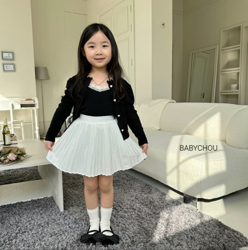 Babychou - Korean Children Fashion - #childofig - Heart Cardigan Set - 11