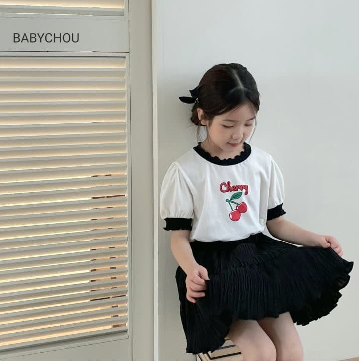 Babychou - Korean Children Fashion - #childrensboutique - Cherry Puff Tee - 7