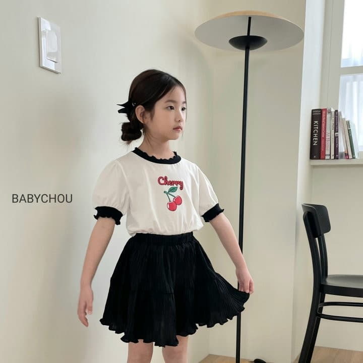 Babychou - Korean Children Fashion - #designkidswear - Cherry Puff Tee - 8