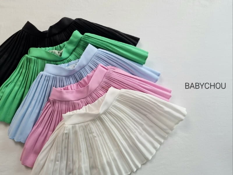 Babychou - Korean Children Fashion - #designkidswear - Half Wrinkle Skirt