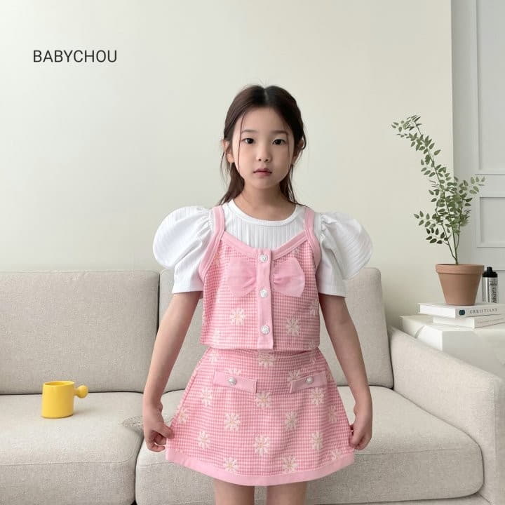 Babychou - Korean Children Fashion - #discoveringself - Daisy Top Bottom Set - 4