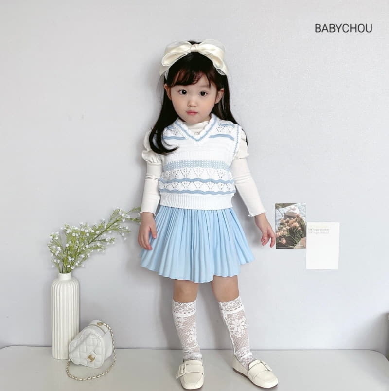 Babychou - Korean Children Fashion - #fashionkids - Half Wrinkle Skirt - 4
