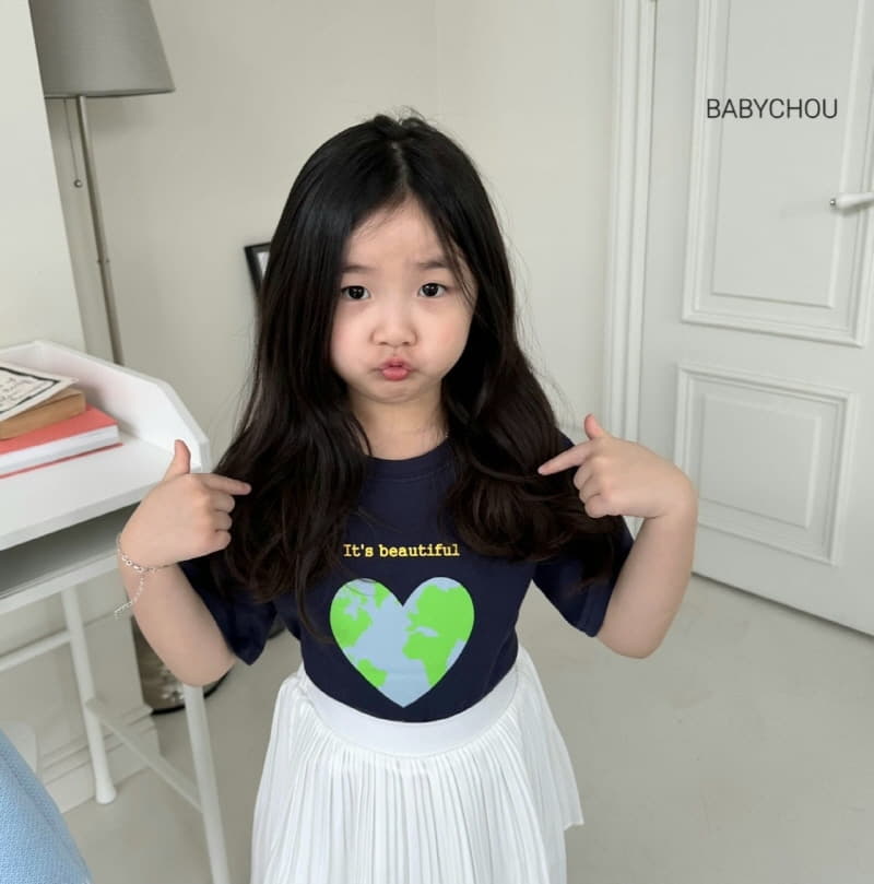 Babychou - Korean Children Fashion - #kidsshorts - Love Us Tee