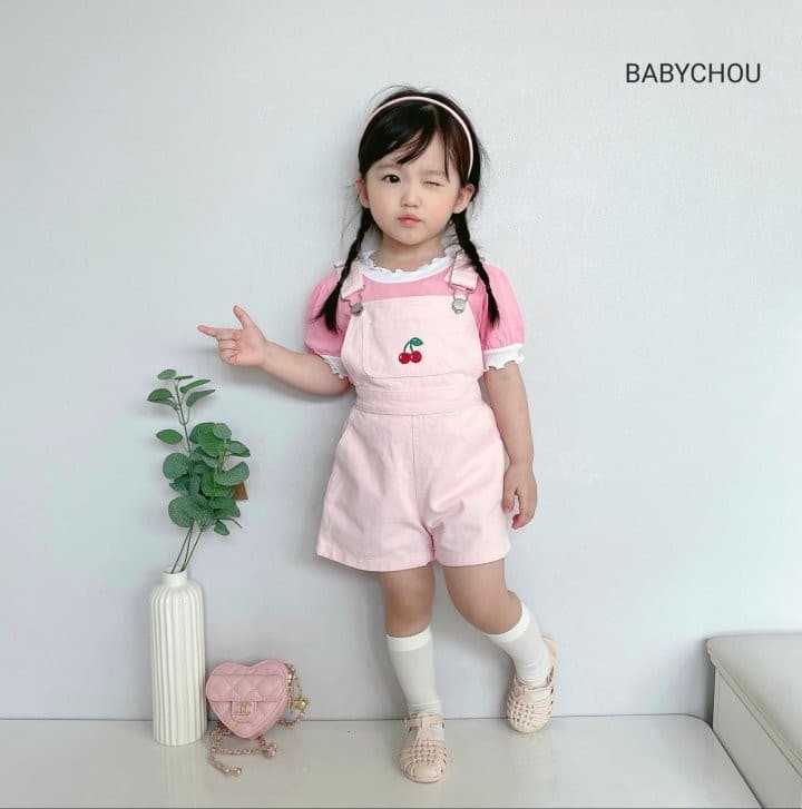 Babychou - Korean Children Fashion - #kidsstore - Cherry Puff Tee - 12
