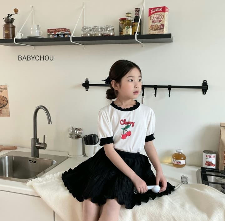 Babychou - Korean Children Fashion - #magicofchildhood - Cherry Puff Tee - 2