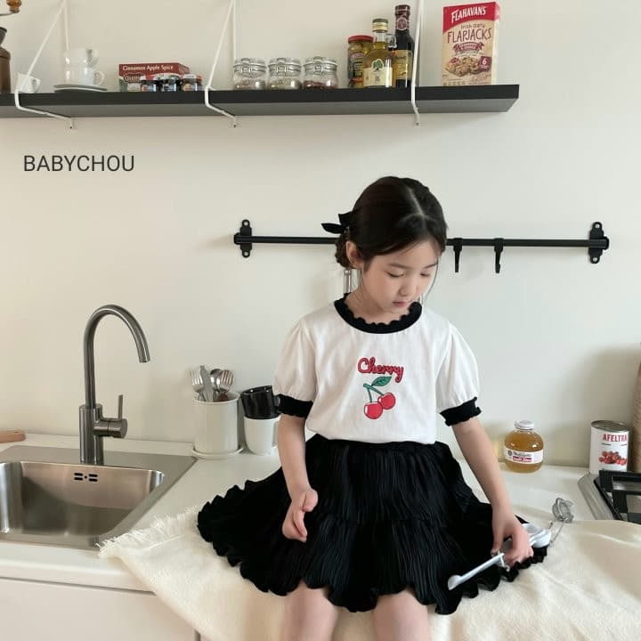 Babychou - Korean Children Fashion - #minifashionista - Cherry Puff Tee - 3