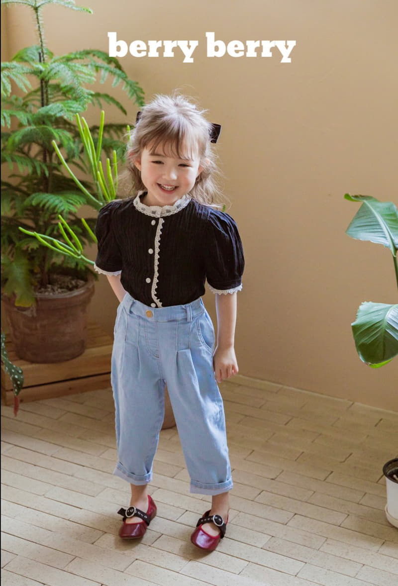 Berry Berry - Korean Children Fashion - #childofig - Circle Denim Jeans - 3