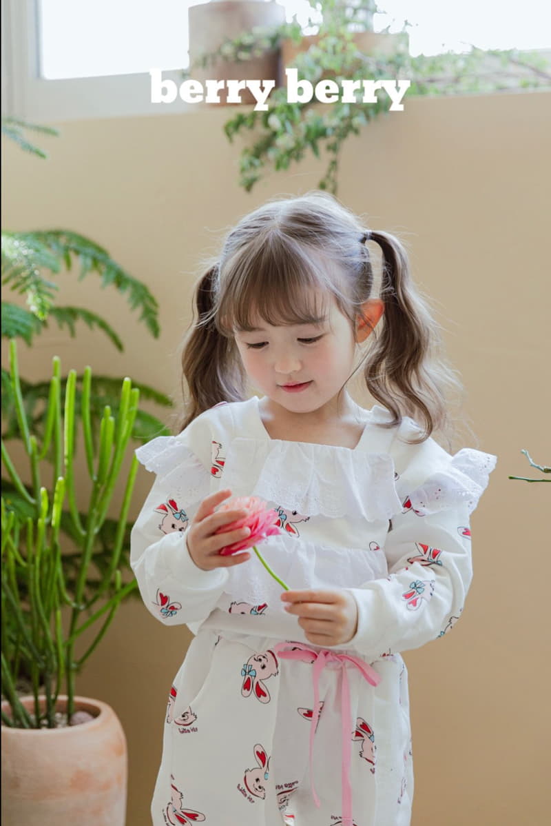 Berry Berry - Korean Children Fashion - #designkidswear - Rabbit Top Bottom Set - 3