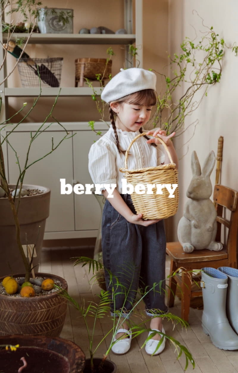 Berry Berry - Korean Children Fashion - #designkidswear - Circle Denim Span Pants - 3
