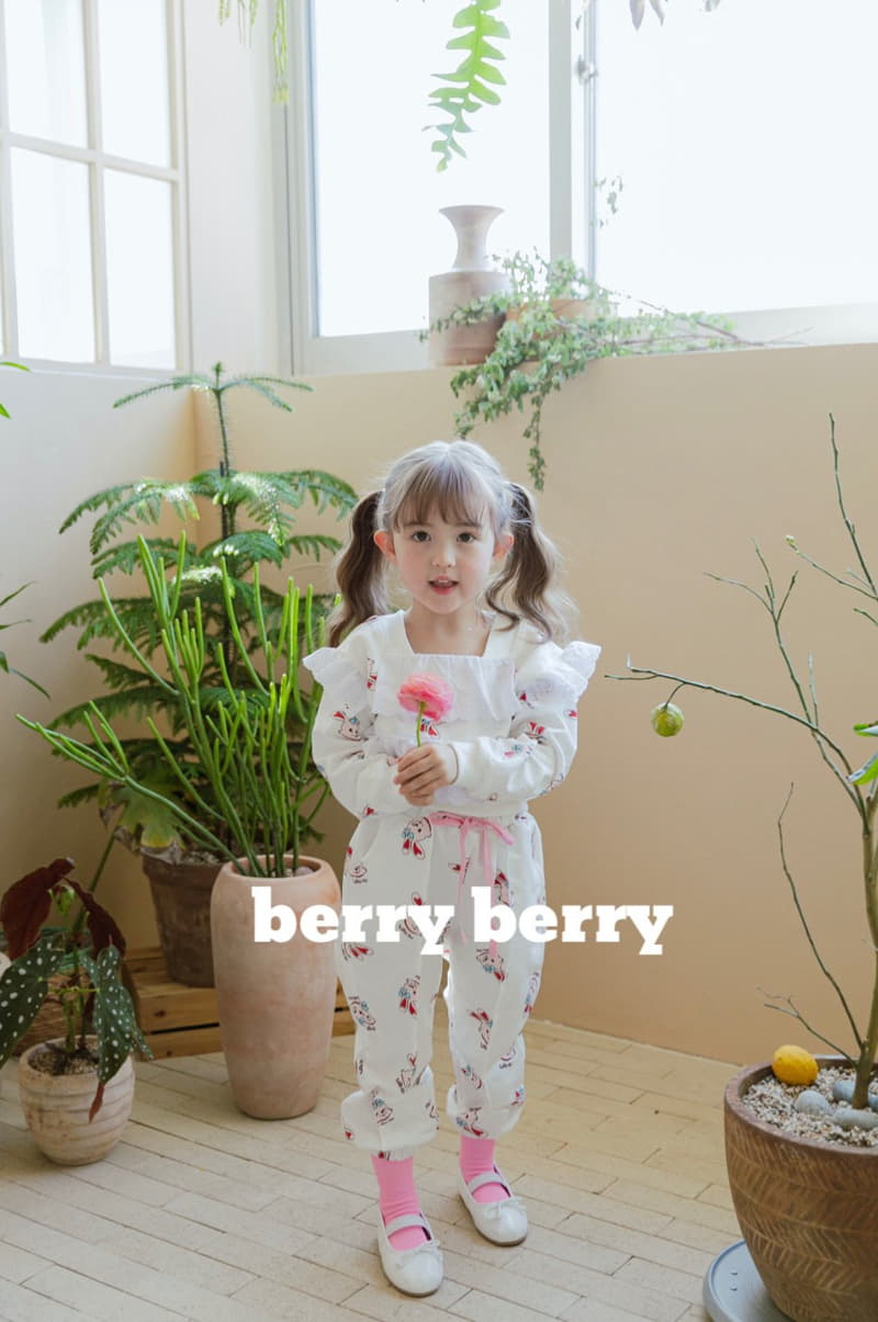 Berry Berry - Korean Children Fashion - #designkidswear - Rabbit Top Bottom Set - 4
