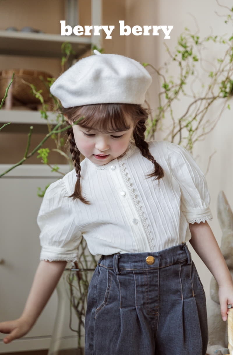Berry Berry - Korean Children Fashion - #designkidswear - Circle Denim Span Pants - 4