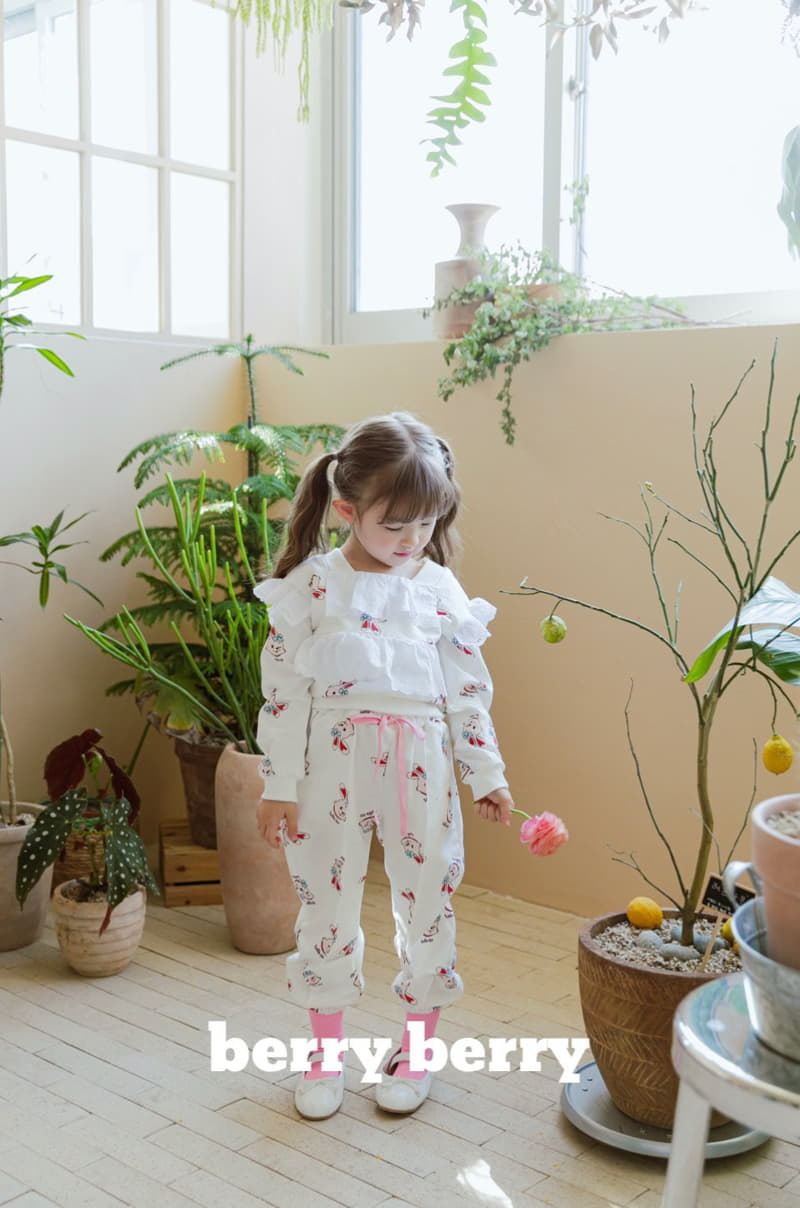 Berry Berry - Korean Children Fashion - #kidsshorts - Rabbit Top Bottom Set - 6