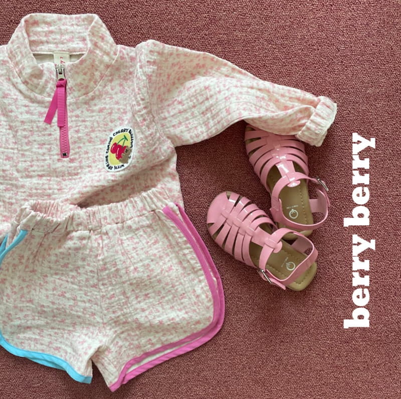 Berry Berry - Korean Children Fashion - #kidsstore - Cherry Top Bottom Set - 4