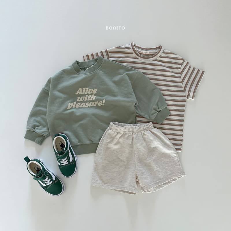 Bonito - Korean Baby Fashion - #babyboutique - Alive Sweatshirt Short Sleeves Tee Bottom Set - 3