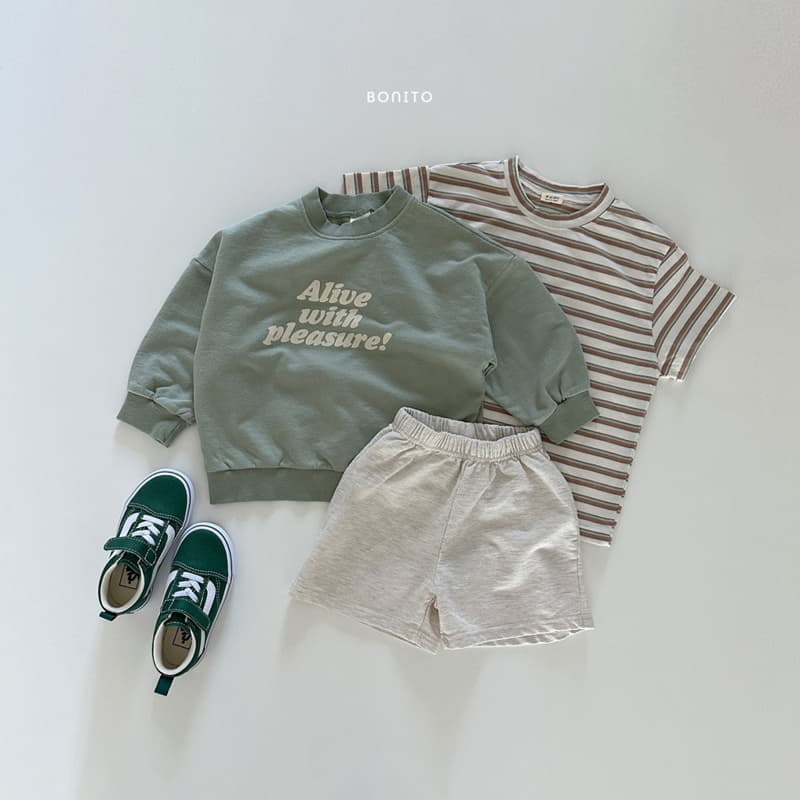 Bonito - Korean Baby Fashion - #babyboutique - Alive Sweatshirt Short Sleeves Tee Bottom Set - 4