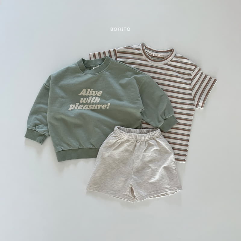 Bonito - Korean Baby Fashion - #babyclothing - Alive Sweatshirt Short Sleeves Tee Bottom Set - 5