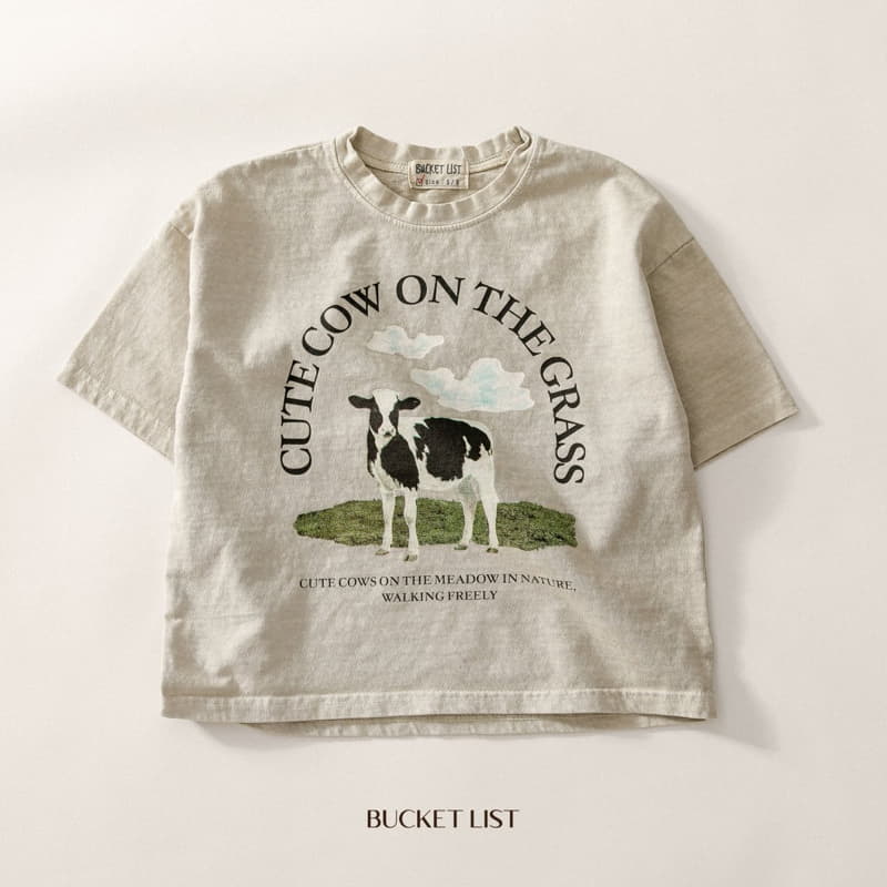 Bucket List - Korean Children Fashion - #designkidswear - Cow Pigment Short Sleeves Tee