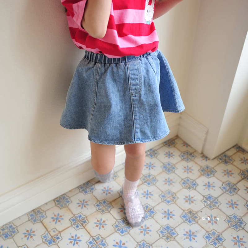 Buttercup - Korean Children Fashion - #kidsstore - Whole Denim Skirt Leggings - 4