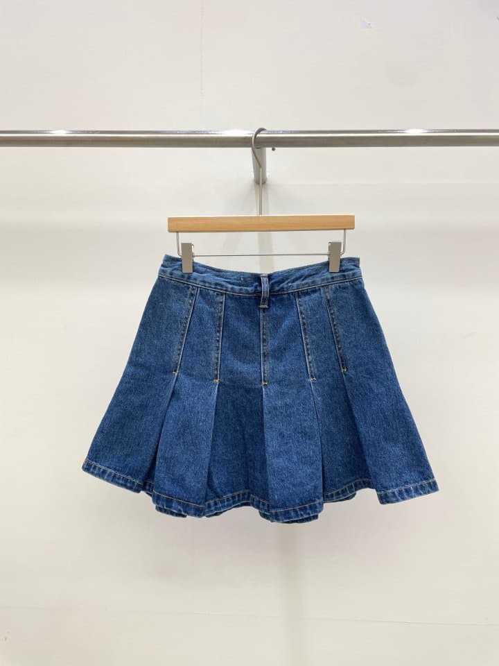 Charlotte - Korean Women Fashion - #womensfashion - 947 Denim Pleats Skirt