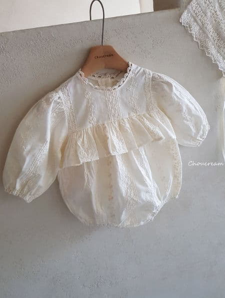 Choucream - Korean Baby Fashion - #babyboutique - Embroidery Lace Bodysuit - 5